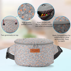 Yarn Crossbody Waist bag Small Yarn Storage Organizer for Yarn Skeins-Organizer for Crochet Hooks and Other Accessories