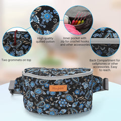 Yarn Crossbody Waist bag Small Yarn Storage Organizer for Yarn Skeins-Organizer for Crochet Hooks and Other Accessories