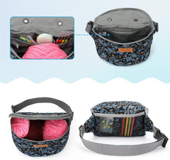 Yarn Crossbody Waist bag Small Yarn Storage Organizer for Yarn Skeins-Organizer for Crochet Hooks and Other Accessories