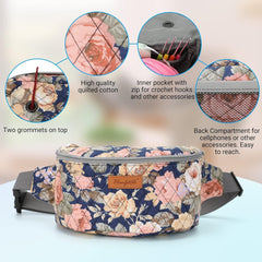 Yarn Crossbody Waist bag Small Yarn Storage Organizer for Yarn Skeins-Organizer for Crochet Hooks and Other Accessories