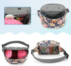 Yarn Crossbody Waist bag Small Yarn Storage Organizer for Yarn Skeins-Organizer for Crochet Hooks and Other Accessories