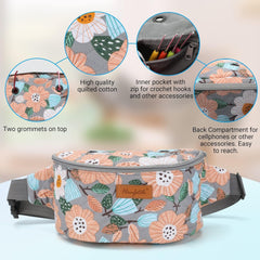 Yarn Crossbody Waist bag Small Yarn Storage Organizer for Yarn Skeins-Organizer for Crochet Hooks and Other Accessories
