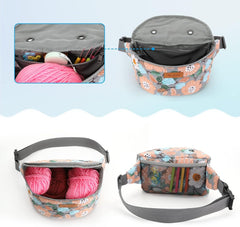 Yarn Crossbody Waist bag Small Yarn Storage Organizer for Yarn Skeins-Organizer for Crochet Hooks and Other Accessories