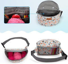 Yarn Crossbody Waist bag Small Yarn Storage Organizer for Yarn Skeins-Organizer for Crochet Hooks and Other Accessories