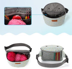 Yarn Crossbody Waist bag Small Yarn Storage Organizer for Yarn Skeins-Organizer for Crochet Hooks and Other Accessories